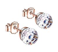 Ohrringe Tropfen Silber Damen Geschenk für Damen Jubiläum Kristalle Weihnachten Geburtstag Valentinstag Geschenke Ohrringe Ohrringe Ohrringe Vintage Blumen (oro rosa, talla única), Einheitsgröße,