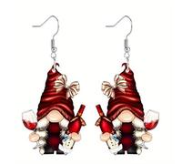 Ohrrringe Hund Silber 925 Christmas Gnome Acrylic Earrings Set And Fun Holiday Fashion Accessories Decorations Videospiel Ohrringe, Einheitsgröße, Acrylic, Sin piedra preciosa