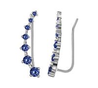 Ohrrringe Rohlinge Set Ohr Manschetten 7 Kristalle Vier Sieben Stern Zirkon Schmuck Französisch Ohr Clip Silberne Herzohrringe, Einheitsgröße, Metal, Sin piedra preciosa