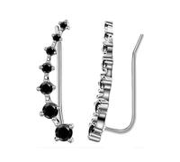 Ohrrringe Rohlinge Set Ohr Manschetten 7 Kristalle Vier Sieben Stern Zirkon Schmuck Französisch Ohr Clip Silberne Herzohrringe, Einheitsgröße, Metal, Sin piedra preciosa