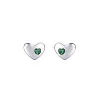 Ohrstecker Damen Modern, Ohrringe Silber 925 Groß Silber Herz mit Zirkonia Geschenk 18 Geburtstag Mädchen