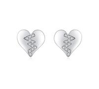 Ohrstecker Set Damen, Ohrringe Silber 925 Herz mit Rundschliff Weiß Zirkonia Geschenke für Mama