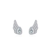 Ohrstecker Silber 925, Ohrstecker Set Silber Flügel mit Zirkonia Mama Geschenk