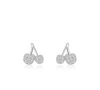 Ohrstecker Silber Creolen, Ohrringe Silber 925 Kirsche mit Zirkonia Jahrestag Geschenk