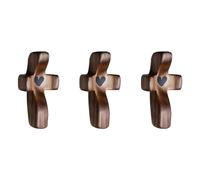 Ohsilv Cruces CorazóN Regalo de Aliento Dedo de Madera Alivio del EstréS Regalos Cruces de Bolsillo Regalo Cruces de Madera de Mano