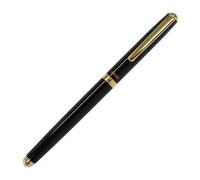 オート OHTO CR02-05-GBK CR02 - Bolígrafo de cerámica con punta fina de 0.5 mm, barril de aluminio con latón chapado en oro, acabado negro, tinta negra recargable a base de agua, CR02-05-GBK
