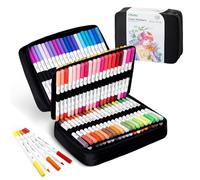 Ohuhu 120 Colores Rotuladores Lettering- Suave con Papel, Rotuladores Doble Punta, Profesionales Acuarelables para Adultos, Caligrafía, Lettering, Mandalas