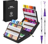 Ohuhu 120 Rotuladores Lettering Rotuladores Doble Punta, Profesionales Punta Fina Acuarelables para Adultos Dibujo, Caligrafía, Lettering, Mandalas, Maui - Bolsa de transporte