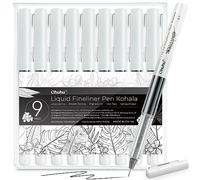 Ohuhu 9 bolígrafos de punta líquida fina tinta negra 9 tamaños de punta mixta sin rebabas para dibujar, escribir, bocetos, diario, artistas, principiantes