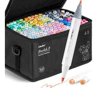 Ohuhu Hautton Alcohol Colors, 168+1 pincel y marcadores finos, marcadores de bocetos artísticos a base de alcohol para adultos