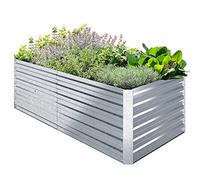 Ohuhu Jardineras Exterior Grandes 180x90x60cm para Jardín, Huerto Urbano Terraza para Plantar Todo Tipo de Vegetales, Hierbas y Flores, Maceteros Exterior Elevados de Acero