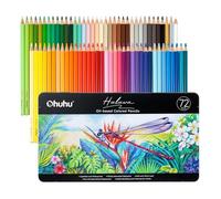 Ohuhu Lapices Colores, 72 lápices de alta pigmentación mezclables con mina de 4 mm con base de aceite, lápices de colores profesionales para artistas, Adultos, estudiantes, dibujo, bocetos y retratos