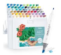 Ohuhu Marcadores de Alcohol Cincel Delgado y Marcador de Arte Fino de Doble Punta Para Artistas Adultos Para Colorear Dibujo Diseño de Paisaje, Comic-60 colores