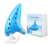 Ohuhu Ocarina 12 Agujero Ocarina de Cerámica, Leyenda de Zelda Alto C Zelda Ocarinas Instrumento con Soporte Blanco, Cuerda, Bolsa & Instrucciones Azul claro