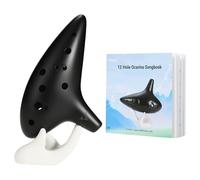 Ohuhu Ocarina Instrumento con cordón para el cuello y libro de canciones, 12 Agujeros Ocarine de Cerámica Alto C leyenda de Ocarina Flute Instrumento, expositor de mano y funda protectora