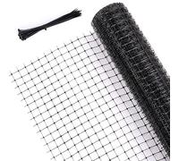 Ohuhu Red de Jardín Red Pájaros Negro Malla Anti Animales 2m x 20m, Tarea Pesada Material de PP Reutilizable 30g/m² para Proteger Frutas, Vegetales, de Plantas Ideal para Jardín con 50 Bridas