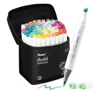 Ohuhu Rotuladores 72 Doble Punta Pincel & Cincel Alcohol para Caligrafía