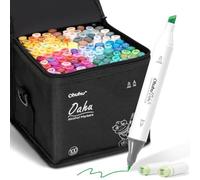 Ohuhu Rotuladores Alcohol 100 Cincel & Fino Set Arte para Dibujo Bocetos