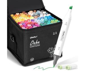 Ohuhu Rotuladores Alcohol 100 Cincel & Fino Set Arte para Dibujo Bocetos