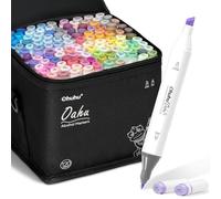 Ohuhu Rotuladores Alcohol 120 Cincel & Fino con Estuche para Artistas