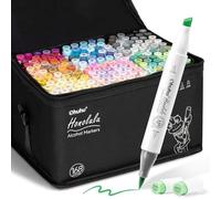 Ohuhu Rotuladores Alcohol 168 Pincel & Cincel Set Arte Recargable