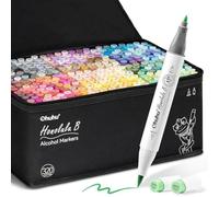Ohuhu Rotuladores Alcohol 320 Colores Pincel & Fino Set Bocetos Arte