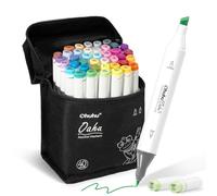 Ohuhu Rotuladores Alcohol 40 Cincel & Fino Set Arte Recargable