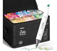 Ohuhu Rotuladores Colorear 200 Cincel & Fino Alcohol Set Arte