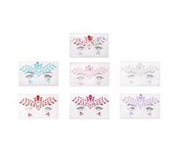 Ohulelks 7 Pegatinas Autoadhesivas, Pegatinas de Cristal con Joyas Brillantes para Manualidades, Festivales de Maquillaje