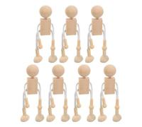 Ohulelks 7 Piezas de Figuras de de Madera en : Figuras de Robot para Pintar DIY, Figuras Articuladas, Muñeco de Clavija Robot para Bricolaje