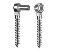 Ohulelks Bisagra de Perno Roscado de Madera de Acero Inoxidable, Poste de Perno para Puerta de Cerca de Madera, Accesorios de Hardware para Puerta de Granja