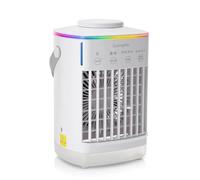 Ohulelks Enfriador de Aire Portátil con Humidificador y Luz LED: Ventilador Compacto para Uso Doméstico y de Oficina.