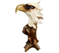 Ohulelks Estatua de Cabeza de Animal de RaíZ de ImitacióN E, Escultura Retro, Adornos de Resina Artificial, Adecuada para Regalos de Oficina y DecoracióN
