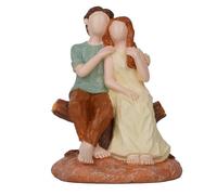 Ohulelks Estatua de Pareja Enamorada del Día de San Valentín Adornos de Resina de Pareja Romántica Regalo Conmemorativo del Día de San Valentín