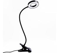 Ohulelks LáMpara de Escritorio 48 LED LáMpara de Escritorio con Clip Luz de Mesa de Lectura Flexible 360 ° LáMpara de Abrazadera USB Que Cuida los Ojos para Cama Escritorio Banco Trabajo-A