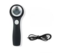 Ohulelks Lupa Portátil de 60 Aumentos con Luz Ultravioleta, Recargable por USB, para Lectura y Joyería, de Bolsillo.