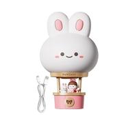 Ohulelks Luz Noche para Guardería, Diseño Conejo, Globo Aerostático, Luz Noche para Escritorio, Adornos Mesa, Iluminación Novedosa para el Hogar, Estatua Animal