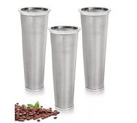 Ohulelks Paquete de 3 Filtros de Café Frío para Tarro de Boca de 64 Oz, Colador de Acero Inoxidable 304 con Anillo de Sellado.