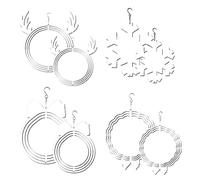 Ohulelks Paquete de 8 Espacios en para SublimacióN Viento Spinner,Espacios en para SublimacióN 3D Wind Spinner para DecoracióN de JardíN Navidad Al Aire Libre en Interiores A