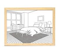 Ohulelks Pintura de Luz LED Luz de Noche LáMpara de Noche LáMpara de Mesa de DecoracióN de Pared Dormitorio DecoracióN del Hogar Regalo B-ÚNico-L