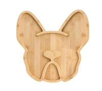 Ohulelks Tabla de Quesos de Bulldog Francés, de Charcutería Frenchie de 12 Pulgadas, Bandeja para Servir Divertida de Bambú Extragrande, de Aperitivo