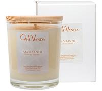 Ohwanda Vela Aromática Perfumada de Palo Santo para meditar, Purifica y Aporta Energía, Fragancia Larga Duración 50h sin quimicos, Cera de Soja Natural Perfumada, Aromaterapia Spa, Hecha en España