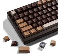 OHY XVX Shine Through Keycaps - 133 teclas Cherry Profile Double Shot PBT Teclas compatibles con teclado mecánico para juegos retro 60%/75%/100% marrón café