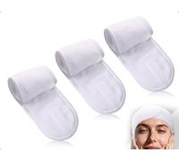 OHYANYAO Diadema Cosmética de 3 Piezas, Diadema para Spa, Ideal para Ducharse, Lavarse la Cara, Maquillarse, Aplicarse Mascarillas Faciales, Viajes y Uso Diario (Blanco)