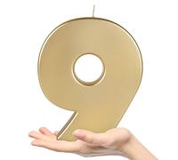 OHYEAH - Pack 1 Ud - Vela Número 9 Oro - Velas de Cumpleaños Originales - Bengalas Cumpleaños - Velas Números - Velas de Cumple Metálico Aniversario - Cumpleaños - Vela XXL