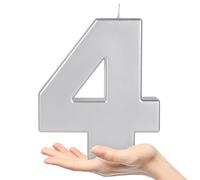 OHYEAH - Vela Número 4 Plata XXL - Bengalas Aniversario Original