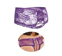 ohyeahlady Braga Brasileña Mujer Encaje Elástico Braguitas de Cintura Baja Tanga Bikini Talla Grande Ropa Interior Comoda y Suaves Culotte Cómodo Underwear Lenceria Curvy Voleta,XS-S