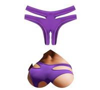 ohyeahlady Bragas Encaje Mujer Abiertas Tallas Grandes Braguitas Brasileñas Invisible Tangas Elástico Suaves y Elásticos Calzoncillos Cintura Baja Underwear Panties Femenina Thong Violeta,L
