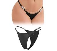 ohyeahlady Bragas Invisibles Mujer con Strass Tallas Grandes Braguitas Brasileñas sin Costura Elástico Micro Tangas de Hilo Mini String Shorts Underwear Women Ropa Interior Cómodas y Suaves Negro,M