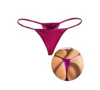 ohyeahlady Tanga De Hilo Sexy Mujer Talla Grande Cuero Sintético Invisible Mini Tangas Sexys G-String T-Back Thong Bikini Braguitas Elástica Bragas Cintura Baja Ropa Interior Lenceria Violeta,S